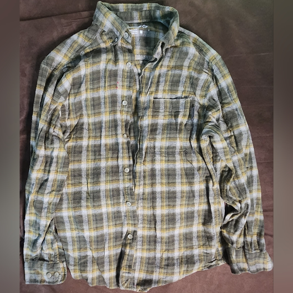 Long sleeves shirt/men/green-white